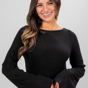 Home shopdressup black ribbed knit top 2 b6a75c5f 291f 490c a1b7 14e9943afacf